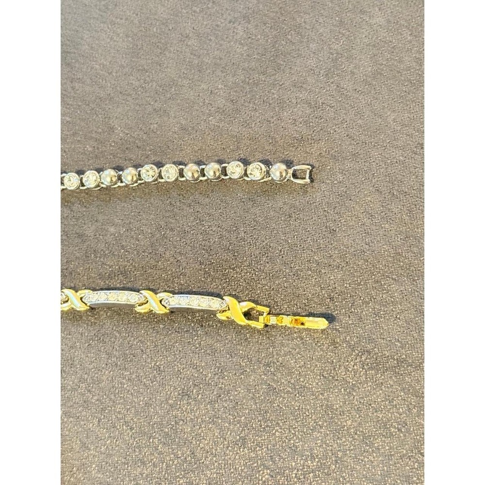 Dazzling Silver and Two-tone Vintage Bracelet Trio - Picture 5 of 6